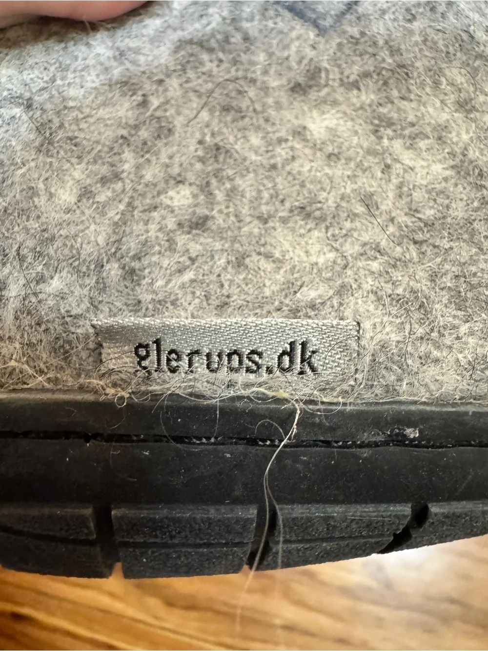 Glerups  boot Gray Wool Slipper With Black Rubber Bottom -  EU Size 43 Unisex‎